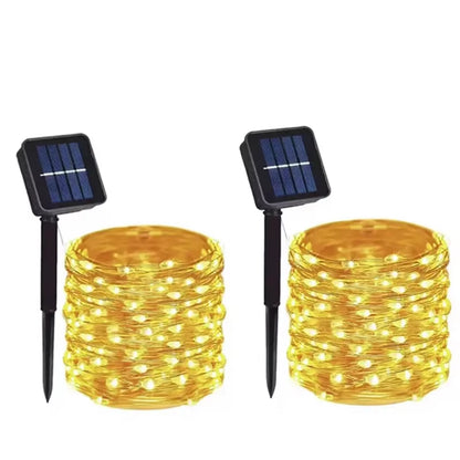 Solar Led Light Outdoor Christmas Lights 8Modes Copper Wire Fairy Garland Lamps Waterproof Garde Tree Decor