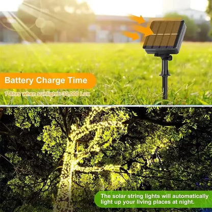 Solar Led Light Outdoor Christmas Lights 8Modes Copper Wire Fairy Garland Lamps Waterproof Garde Tree Decor